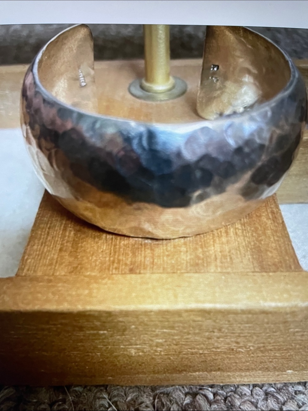 Hammered Sculptural Cuff Bangle.